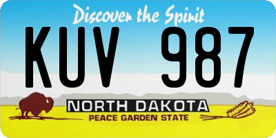 ND license plate KUV987