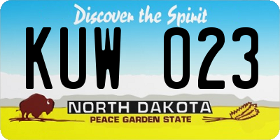 ND license plate KUW023