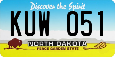 ND license plate KUW051