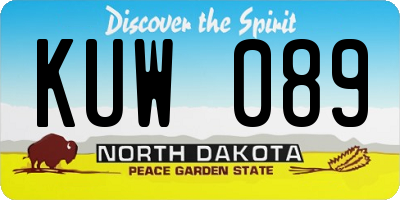 ND license plate KUW089