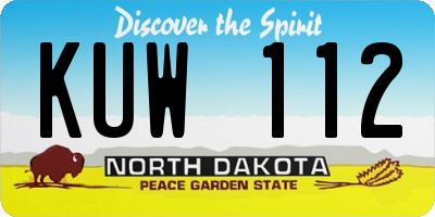 ND license plate KUW112