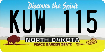 ND license plate KUW115