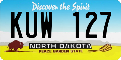 ND license plate KUW127
