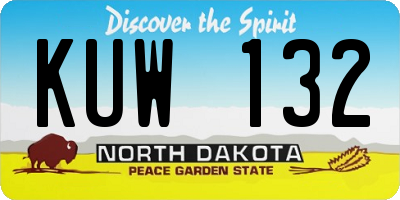 ND license plate KUW132