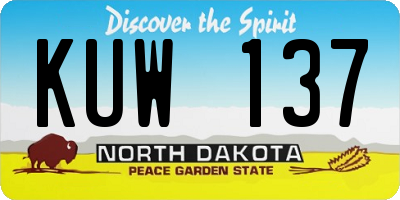 ND license plate KUW137