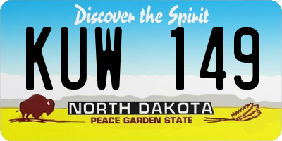 ND license plate KUW149
