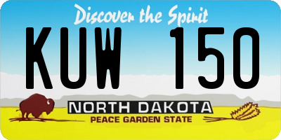 ND license plate KUW150