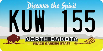 ND license plate KUW155