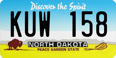 ND license plate KUW158