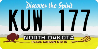ND license plate KUW177