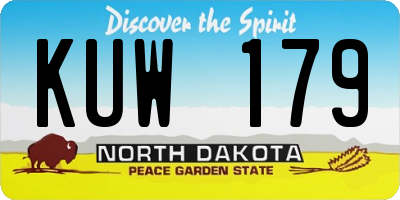 ND license plate KUW179