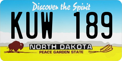 ND license plate KUW189