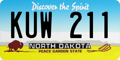 ND license plate KUW211