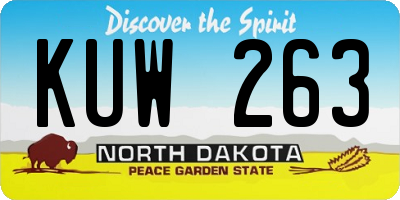 ND license plate KUW263