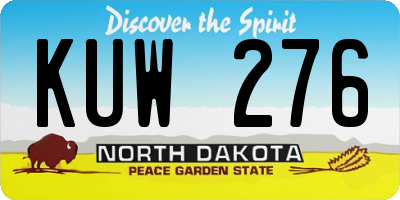 ND license plate KUW276