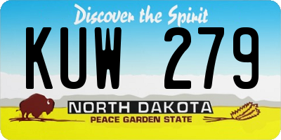 ND license plate KUW279