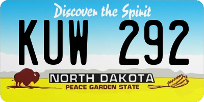 ND license plate KUW292