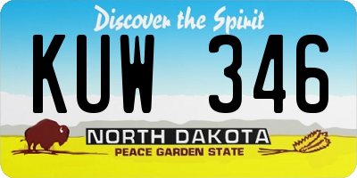 ND license plate KUW346