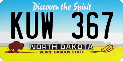 ND license plate KUW367