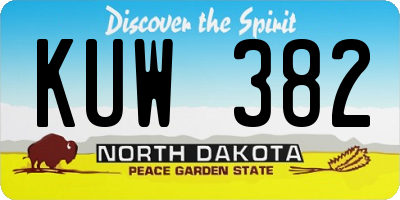 ND license plate KUW382