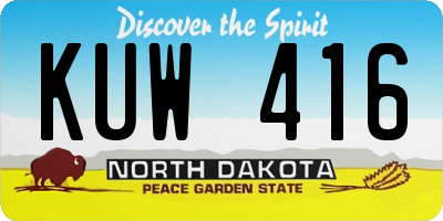 ND license plate KUW416