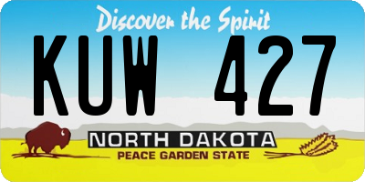 ND license plate KUW427