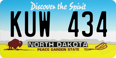 ND license plate KUW434