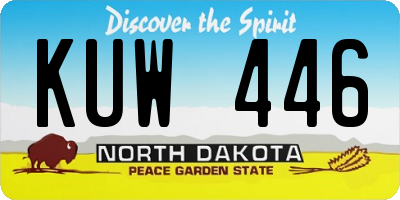 ND license plate KUW446