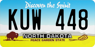 ND license plate KUW448