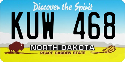 ND license plate KUW468