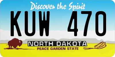 ND license plate KUW470
