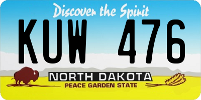 ND license plate KUW476