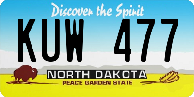 ND license plate KUW477