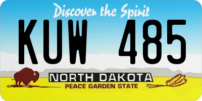 ND license plate KUW485