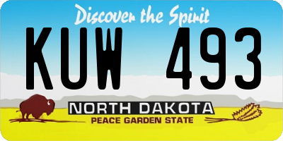 ND license plate KUW493