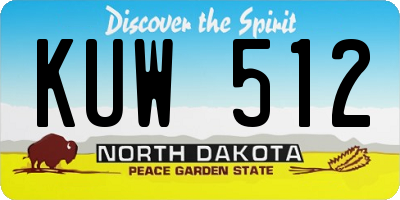 ND license plate KUW512