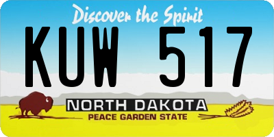 ND license plate KUW517