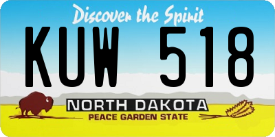 ND license plate KUW518
