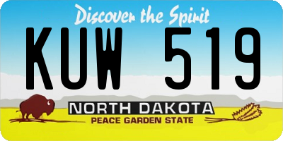 ND license plate KUW519