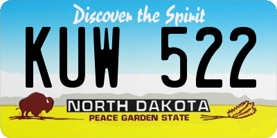 ND license plate KUW522