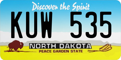 ND license plate KUW535