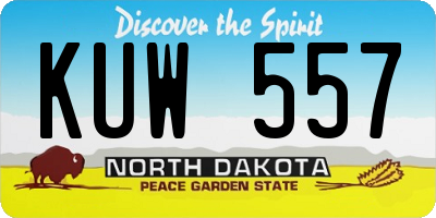 ND license plate KUW557