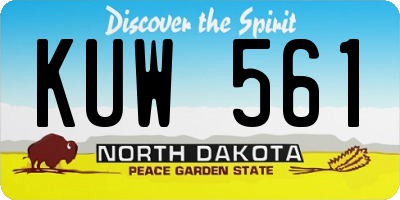 ND license plate KUW561