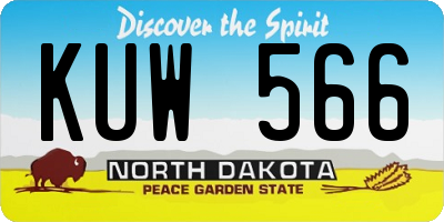 ND license plate KUW566