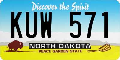 ND license plate KUW571