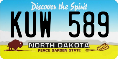 ND license plate KUW589