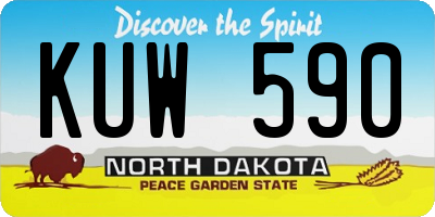 ND license plate KUW590