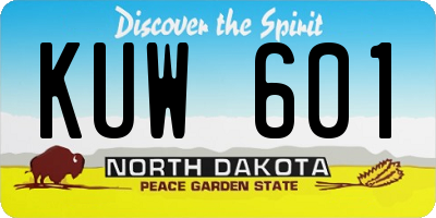 ND license plate KUW601