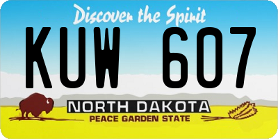ND license plate KUW607