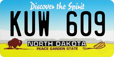 ND license plate KUW609